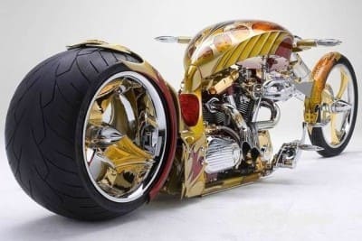 золотой чопер мотоцикл